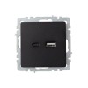 Розетка BRITE USB A+C 18Вт РЮ11-1-БрЧ механизм черн. IEK BR-U22-018-K02