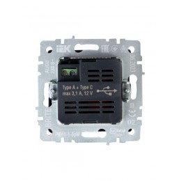 Розетка BRITE USB A+C 18Вт РЮ11-1-БрЧ механизм черн. IEK BR-U22-018-K02