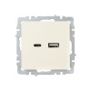 Розетка BRITE USB A+C 18Вт РЮ11-1-БрКр механизм беж. IEK BR-U22-018-K10
