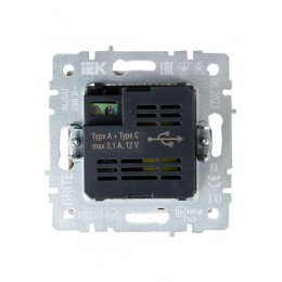 Розетка BRITE USB A+C 18Вт РЮ11-1-БрКр механизм беж. IEK BR-U22-018-K10