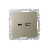 Розетка BRITE USB A+C 18Вт РЮ11-1-БрШ механизм шампань IEK BR-U22-018-K37