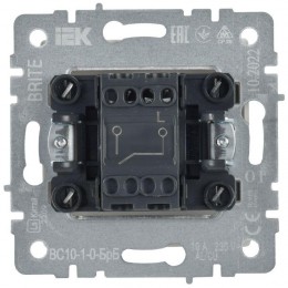 Выключатель 1-кл. СП BRITE ВС10-1-0-БрБ 10А механизм бел. IEK BR-V10-0-10-K01