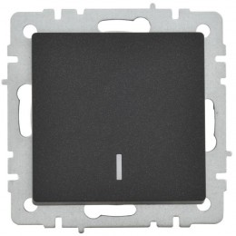 Выключатель 1-кл. СП BRITE ВС10-1-1-БрЧ 10А с индик. механизм черн. IEK BR-V10-1-10-K02