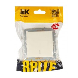 Выключатель 1-кл. СП BRITE ВС10-1-1-БрКр 10А с индик. механизм беж. IEK BR-V10-1-10-K10
