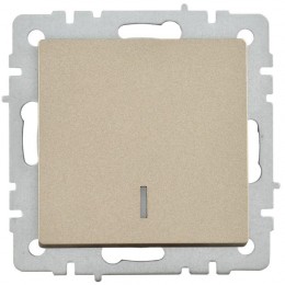 Выключатель 1-кл. СП BRITE ВС10-1-1-БрШ 10А с индик. механизм шампань IEK BR-V10-1-10-K37
