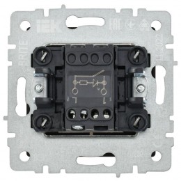 Выключатель 1-кл. СП BRITE ВС10-1-1-БрС 10А с индик. механизм сталь IEK BR-V10-1-10-K46