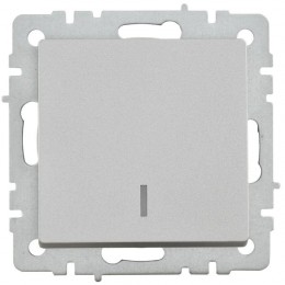 Выключатель 1-кл. СП BRITE ВС10-1-1-БрА 10А с индик. механизм алюм. IEK BR-V10-1-10-K47