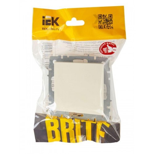 Выключатель проходной 1-кл. СП BRITE ВС10-1-6-БрКр 10А механизм беж. IEK BR-V12-0-10-K10