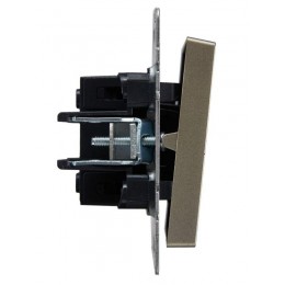 Выключатель проходной 1-кл. СП BRITE ВС10-1-6-БрШ 10А механизм шампань IEK BR-V12-0-10-K37