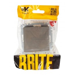 Выключатель проходной 1-кл. СП BRITE ВС10-1-6-БрС 10А механизм сталь IEK BR-V12-0-10-K46