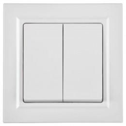 Выключатель 2-кл. СП BRITE ВСР10-2-0-БрБ 10А в сборе бел. IEK BR-V20-0-10-K01-F