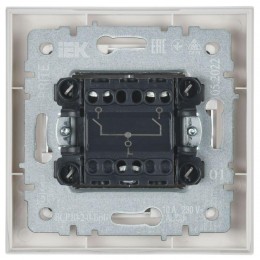 Выключатель 2-кл. СП BRITE ВСР10-2-0-БрБ 10А в сборе бел. IEK BR-V20-0-10-K01-F