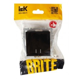 Выключатель 2-кл. СП BRITE ВС10-2-1-БрЧ 10А с индик. механизм черн. IEK BR-V20-1-10-K02