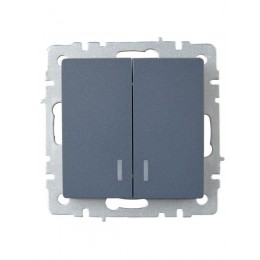 Выключатель 2-кл. СП BRITE ВС10-2-1-БрМ 10А с индик. механизм маренго IEK BR-V20-1-10-K35