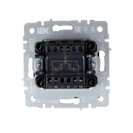 Выключатель 2-кл. СП BRITE ВС10-2-1-БрМ 10А с индик. механизм маренго IEK BR-V20-1-10-K35