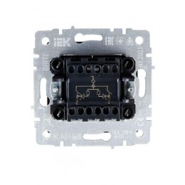 Выключатель 2-кл. СП BRITE ВС10-2-1-БрШ 10А с индик. механизм шампань IEK BR-V20-1-10-K37