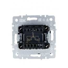 Выключатель 2-кл. СП BRITE ВС10-2-1-БрС 10А с индик. механизм сталь IEK BR-V20-1-10-K46