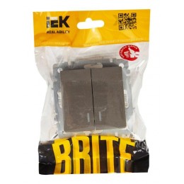 Выключатель 2-кл. СП BRITE ВС10-2-1-БрС 10А с индик. механизм сталь IEK BR-V20-1-10-K46