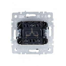 Выключатель 2-кл. СП BRITE ВС10-2-1-БрГ 10А с индик. механизм графит IEK BR-V20-1-10-K53