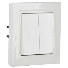 Выключатель проходной 2-кл. СП BRITE ВС10-2-6-БрБ 10А механизм бел. IEK BR-V22-0-10-K01