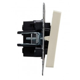 Выключатель проходной 2-кл. СП BRITE ВС10-2-6-БрКр 10А механизм беж. IEK BR-V22-0-10-K10