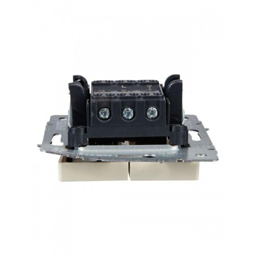 Выключатель проходной 2-кл. СП BRITE ВС10-2-6-БрКр 10А механизм беж. IEK BR-V22-0-10-K10
