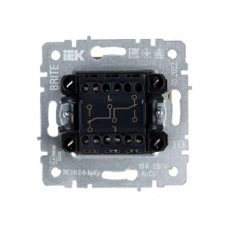 Выключатель проходной 2-кл. СП BRITE ВС10-2-6-БрКр 10А механизм беж. IEK BR-V22-0-10-K10