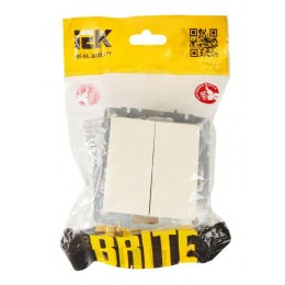 Выключатель проходной 2-кл. СП BRITE ВС10-2-6-БрКр 10А механизм беж. IEK BR-V22-0-10-K10