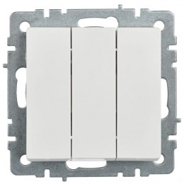 Выключатель 3-кл. СП BRITE ВС10-3-0-БрБ 10А механизм бел. IEK BR-V30-0-10-K01