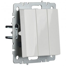 Выключатель 3-кл. СП BRITE ВС10-3-0-БрБ 10А механизм бел. IEK BR-V30-0-10-K01