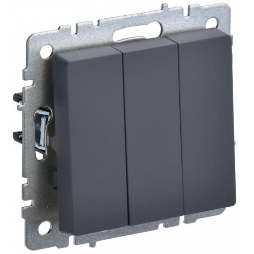 Выключатель 3-кл. СП BRITE ВС10-3-0-БрГ 10А механизм графит IEK BR-V30-0-10-K53