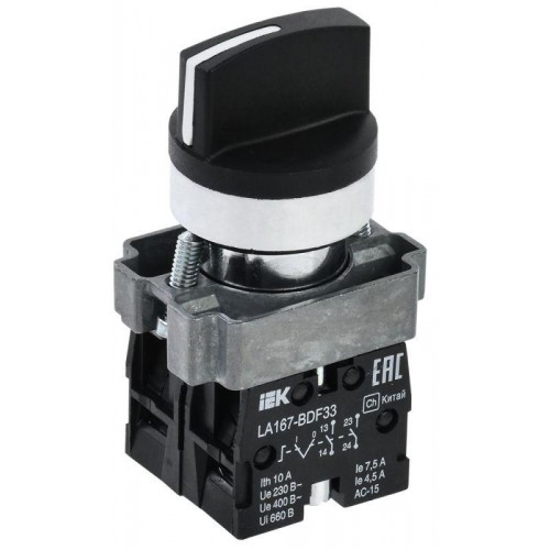 Переключатель LA167-BDF33 3 полож. 2НО черн. KARAT IEK BSW20-BDF33-4-24-67-3-K02