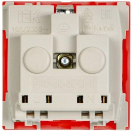 Розетка 1-м 2мод. РКС-20-32-П-К 45х45 с заземл. красн. PRIMER IEK CKK-40D-RSZK2-K04-K