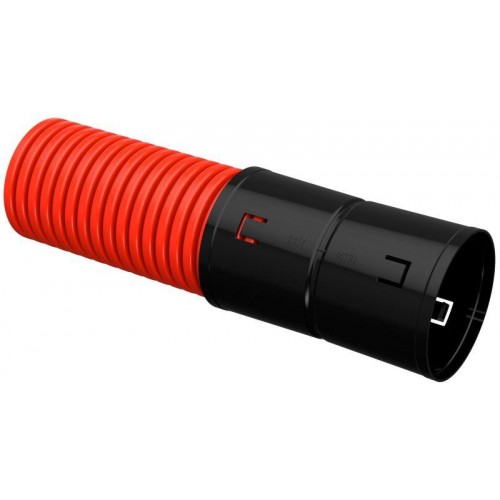Труба гофрированная двустенная ПНД жесткая d110мм с муфтой красн. (уп.6м) IEK CTG12-110-K04-006-R