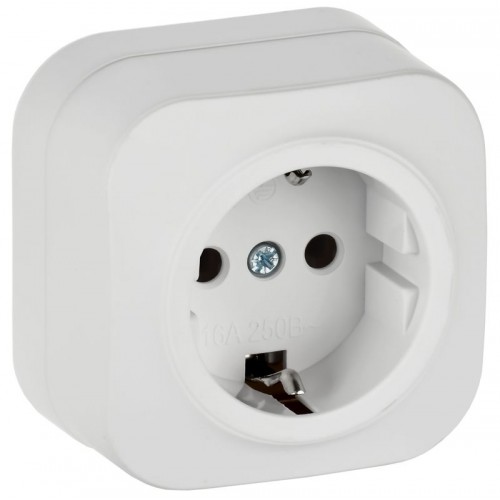Розетка ОП GLORY РС20-3-ХБм 16А с заземл. без защ. шторок бел. матов. IEK ERH11-K01M-16