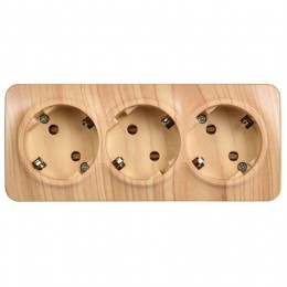 Розетка 3-м ОП GLORY РС23-3-ХС 16А с заземл. сосна IEK ERH31-K34-16