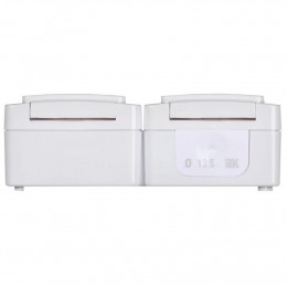 Розетка 2-м ОП Гермес Plus РСб22-3-ГПБб 16А IP54 с заземл. с крышкой бел. IEK ERMP22-K01-16-54-EC