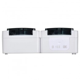 Розетка 2-м ОП Гермес Plus РСб22-3-ГПБд 16А IP54 с заземл. с дым. крышкой бел. IEK ERMP22-K03-16-54-EC