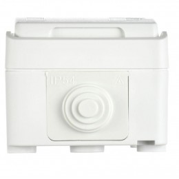 Розетка ОП Форс РСб20-3-ФБ 16А IP54 с заземл. защ. шторки бел. IEK ERS12-K01-16-54-DC