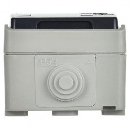 Розетка 1-м ОП Форс РСб20-3-ФСр 16А IP54 с заземл. с крышкой сер. IEK ERS12-K03-16-54-DC