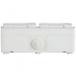 Розетка 2-м ОП Форс РСб22-3-ФБ 16А IP54 с заземл. защ. шторки бел. IEK ERS22-K01-16-54-DC