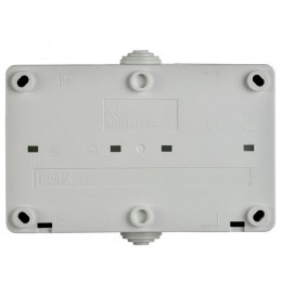 Розетка 2-м ОП Форс РСб22-3-ФСр 16А IP54 с заземл. с крышкой сер. IEK ERS22-K03-16-54-DC