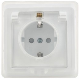 Розетка 1-м СП Вега РСбш10-3-ВБ 16А IP44 с заземл. защ. шторки с крышкой бел. GENERICA ERV16-K01-16-DM