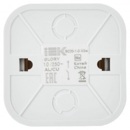 Выключатель 1-кл. ОП GLORY ВС20-1-0-ХБм 10А бел. матов. IEK EVH10-K01M-10