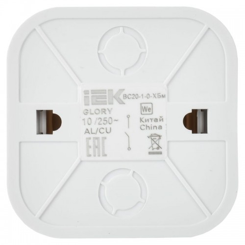 Выключатель 1-кл. ОП GLORY ВС20-1-0-ХБм 10А бел. матов. IEK EVH10-K01M-10