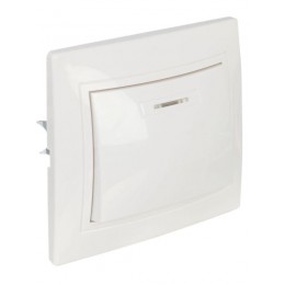 Выключатель 1-кл. СП Кварта 10А IP20 ВС10-1-1-КБ с индикацией бел. IEK EVK11-K01-10-DM