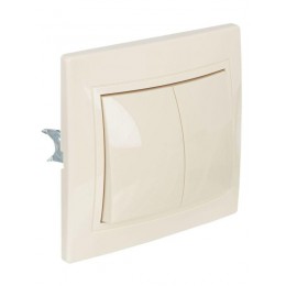 Выключатель 2-кл. СП Кварта 10А IP20 ВС10-2-0-ККм крем. IEK EVK20-K33-10-DM