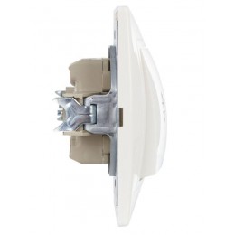 Переключатель проходной 2-кл. СП Кварта 10А IP20 ВСп10-2-0-КБ бел. IEK EVK22-K01-10-DM