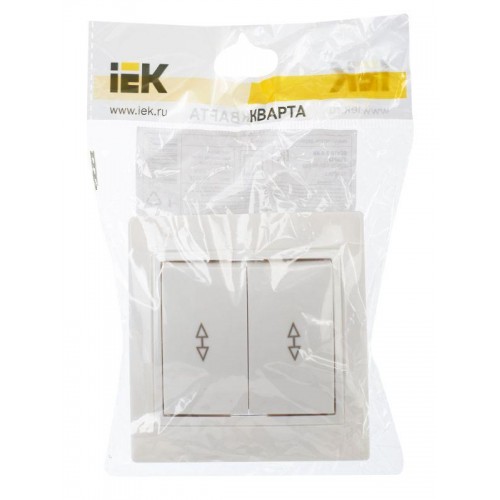 Переключатель проходной 2-кл. СП Кварта 10А IP20 ВСп10-2-0-КБ бел. IEK EVK22-K01-10-DM