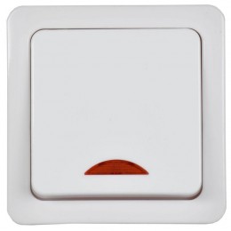 Выключатель 1-кл. ОП Гермес Plus 10А IP54 ВС20-1-1-ГПБ с индикацией цвет клавиши: бел. бел. IEK EVMP11-K01-10-54-EC